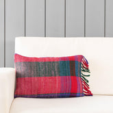 Upcycled Wool & Silk 12x18 Cushion Cover, Multicolour - Eyaas